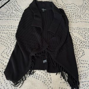 August Silk Sweater Vest Size Small Black Womens